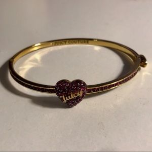 Juicy Couture Pave Heart Skinny Hinged Bangle